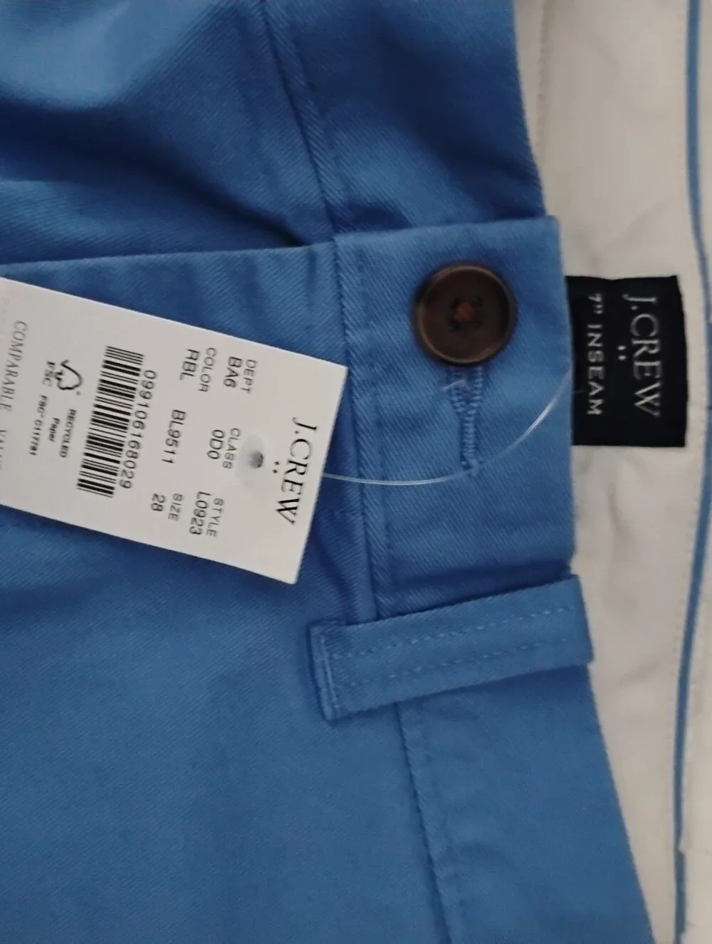 J. Crew Bright Blue Chino Shorts